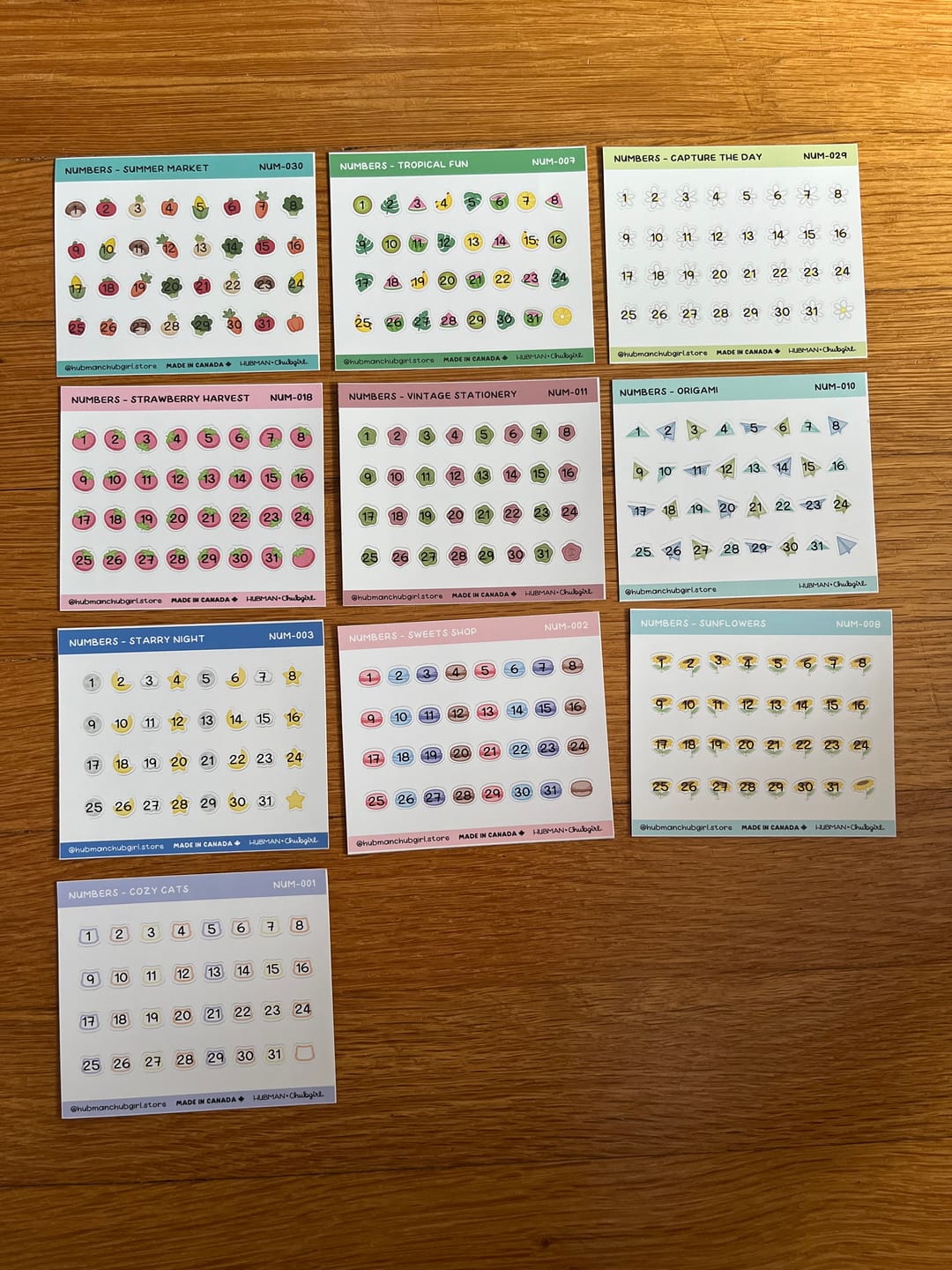 Customer photo review of Numbers - Summer Market Planner Stickers