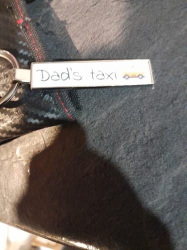 Customer photo review of Personalised Metal Number Plate Keyring