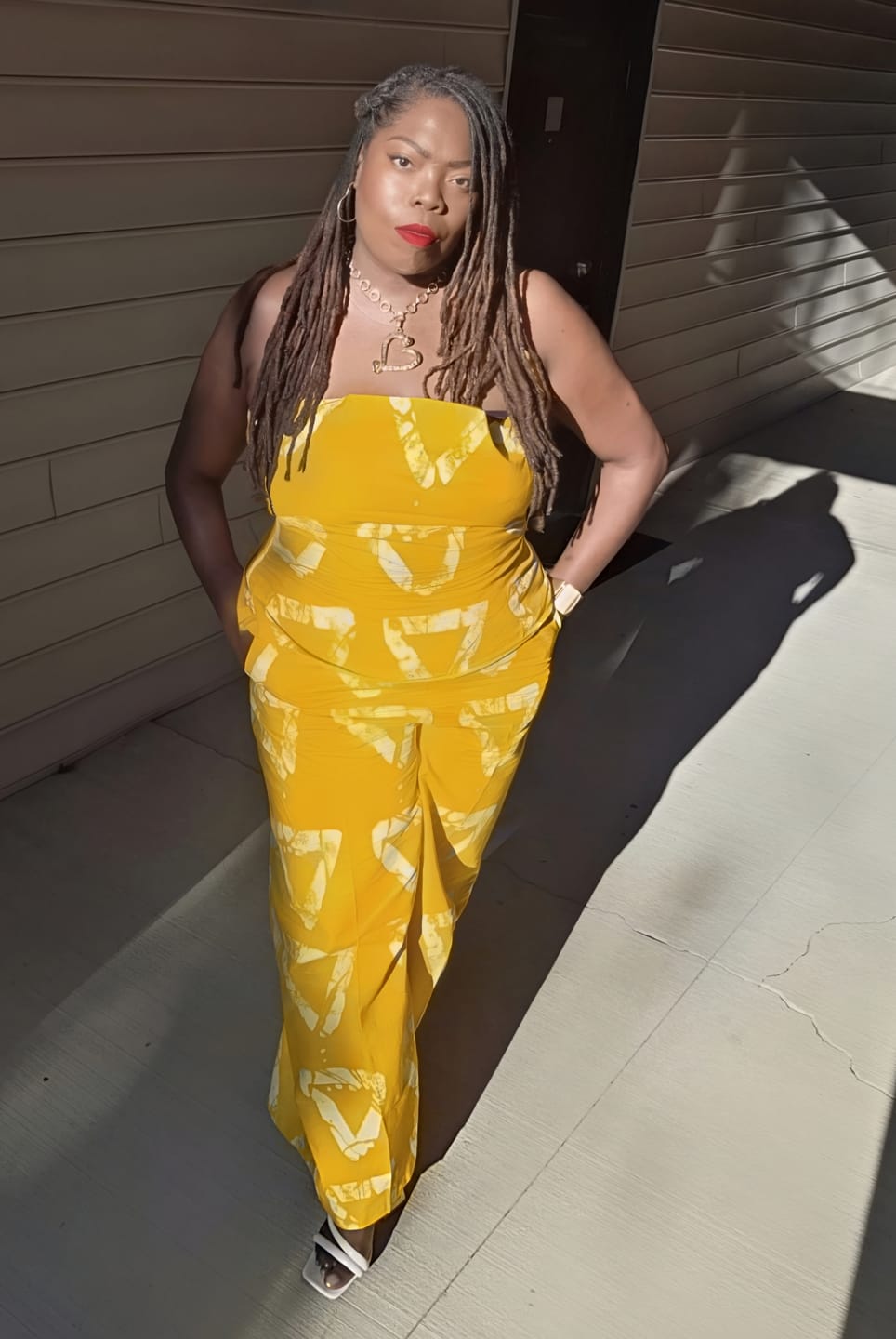 Customer photo review of Eliana Pant Set | Yellow