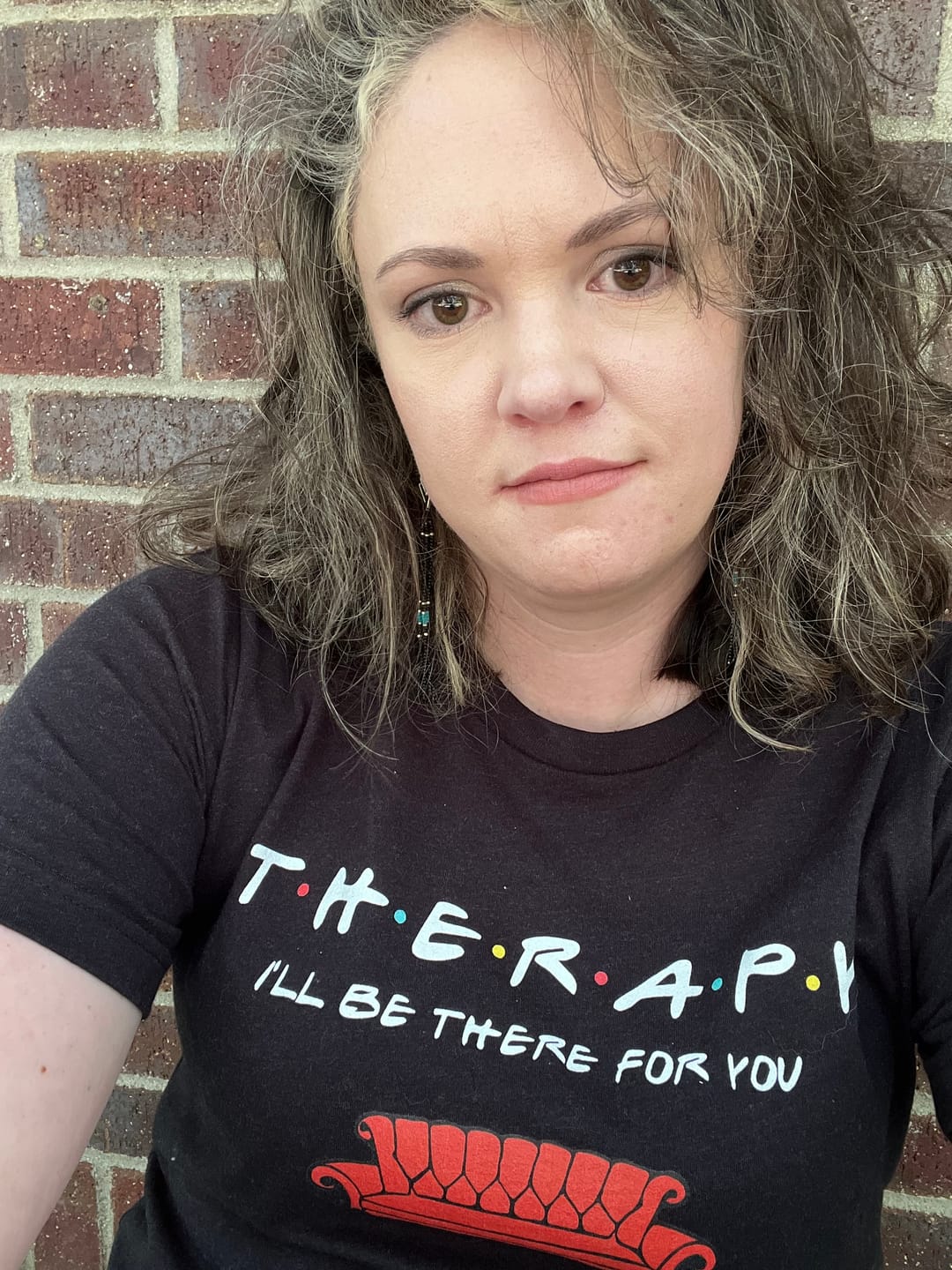 Customer photo review of Friends Font Therapy T-Shirt
