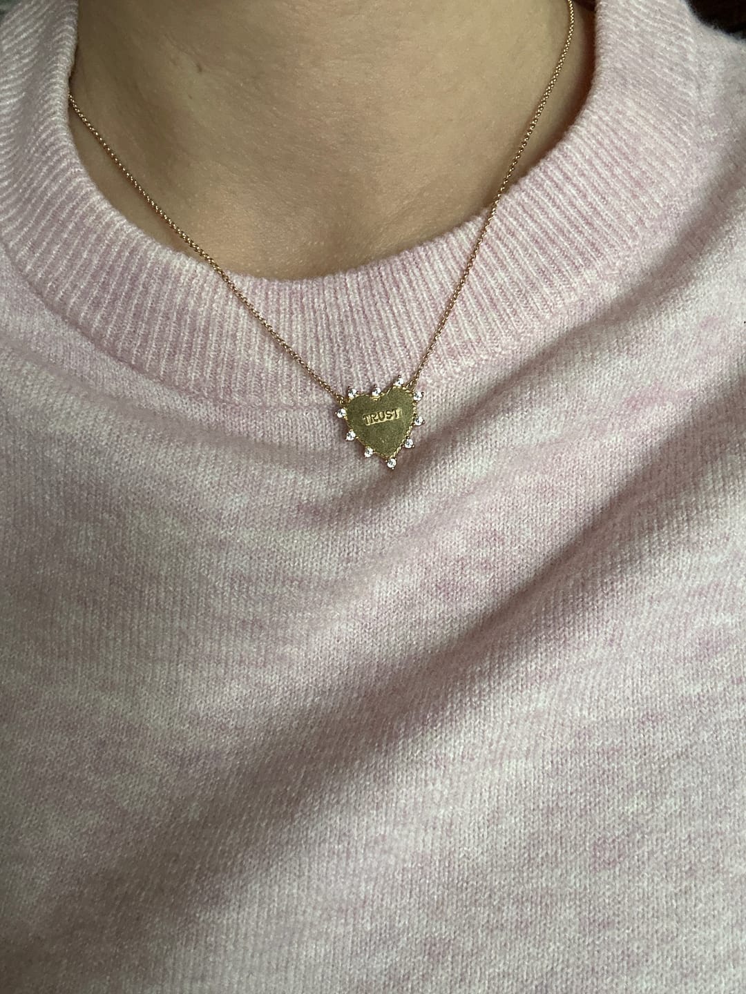 Customer photo review of Heart of Trust Necklace - Gold