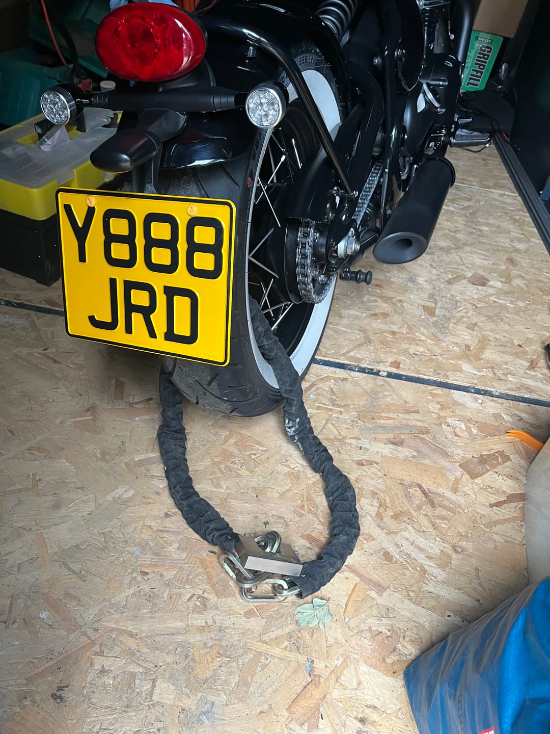 Customer photo review of Metal Pressed Motorcycle Number Plate – 9 x 7 Inches