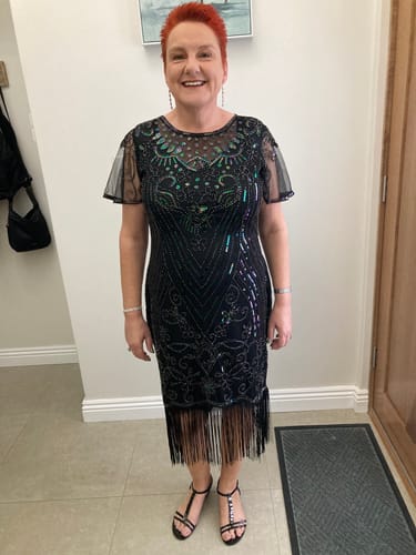 Helen J. review of Plus Size Halle Flapper Dress - Black & Silver image 1 out of 1