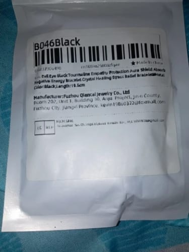 Customer photo review of Evil Eye Black Tourmaline Bead Bracelet