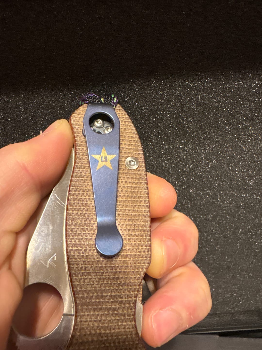 Customer photo review of Exclusive Spyderco Lone Star Deep Carry Pocket Clip