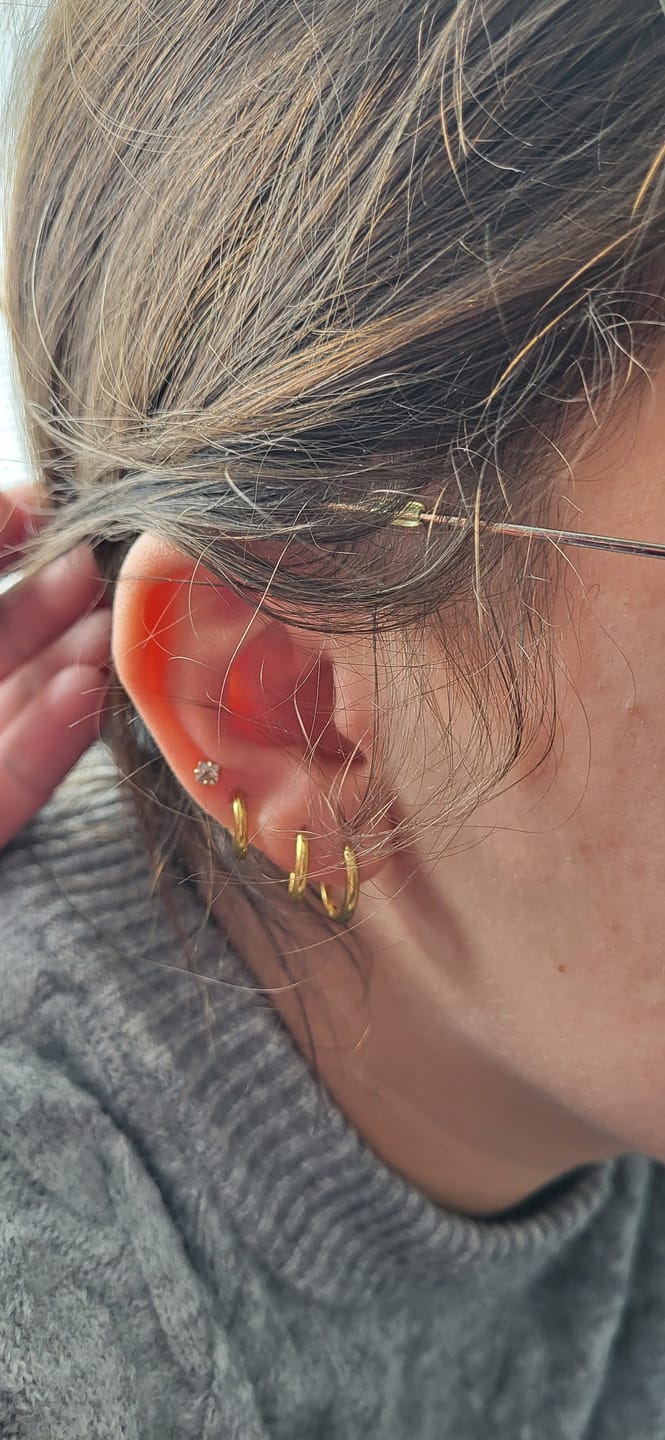 Customer photo review of Simple Huggie Ear Candy Set