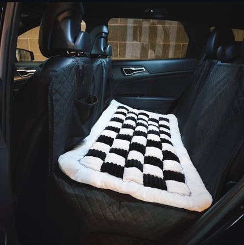 Customer photo review of Plush Backseat Dog Bed (Made For The Hard Bottom Car Seat Cover)