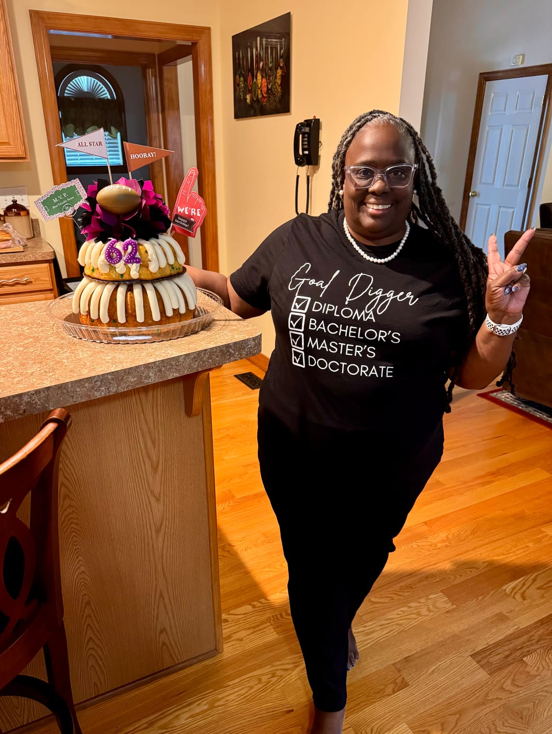 Customer photo review of Goal Digger Doctorate tee