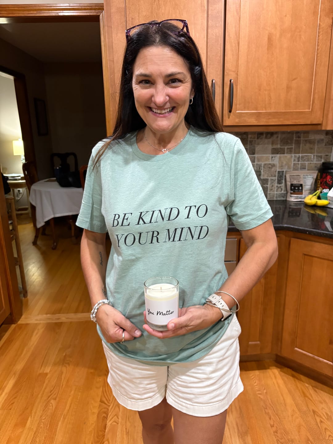 Customer photo review of Be Kind To Your Mind T-Shirt