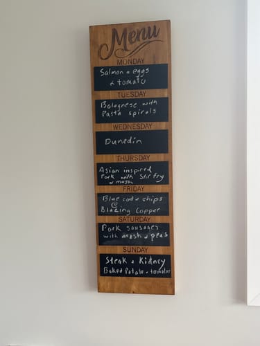 Customer photo review of Menu board