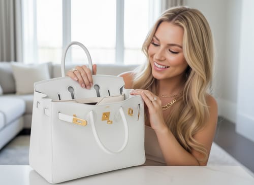 Customer photo review of Hermès Birkin Organizer Insert – Eco Naia™ by Sorte