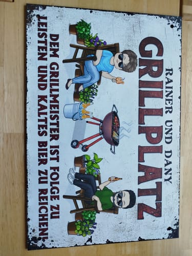 Customer photo review of Mein Grillplatz - Personalisiertes Gartenschild