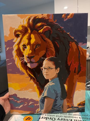 Customer photo review of Lionheart Companion - Paint by Numbers Kit