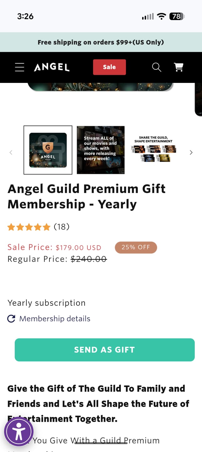 Customer photo review of Angel Studios Gift Cards