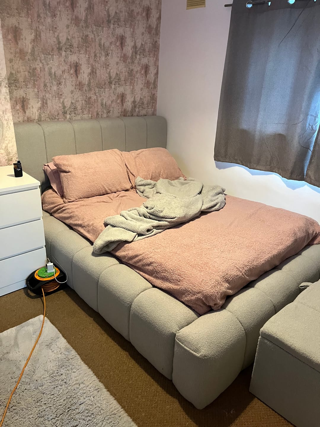 Customer photo review of 2025 Cloud Bed – Ultra Comfort Upholstered Bed Frame | Luxury Fabric Bed UK