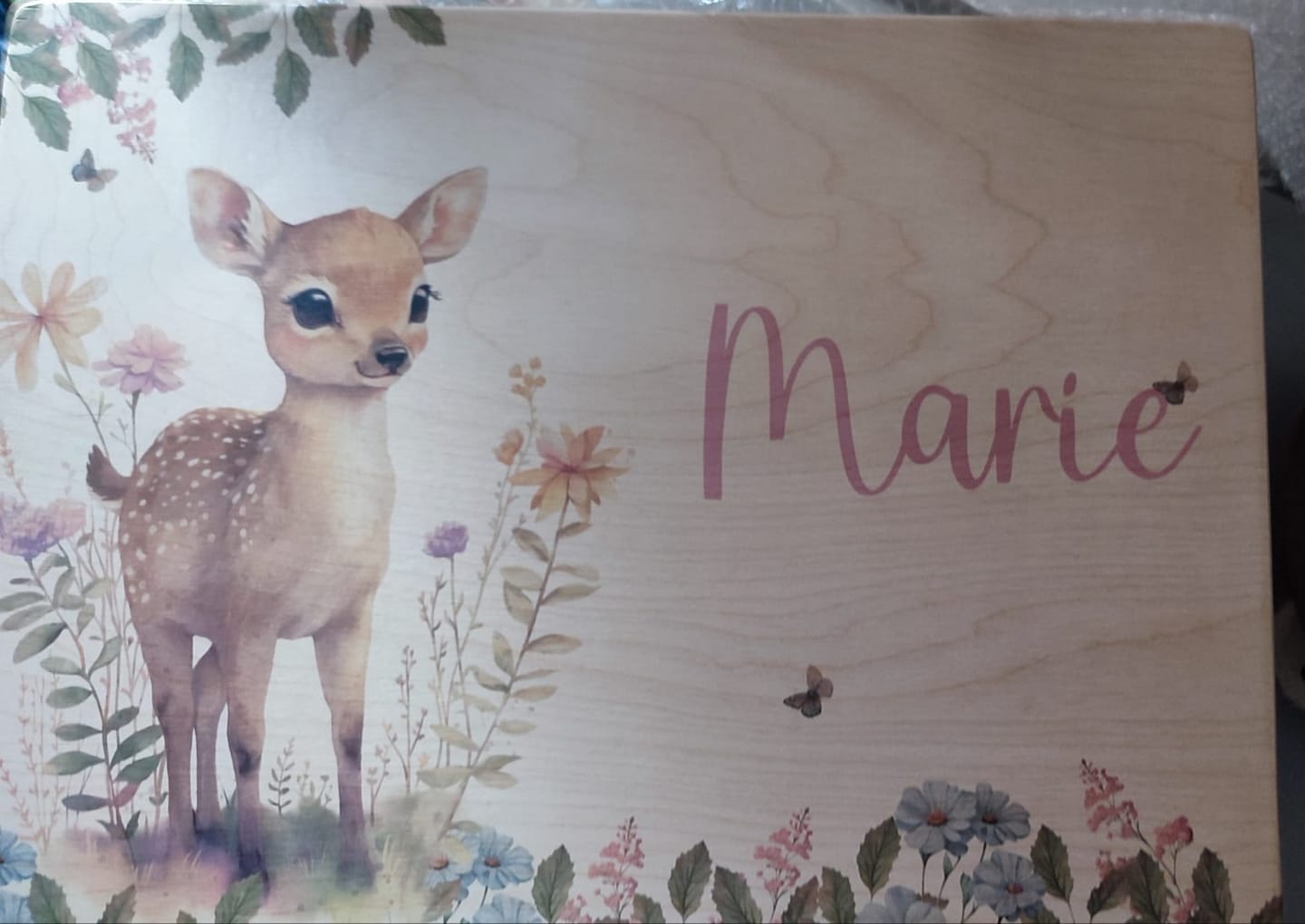 Customer photo review of Erinnerungsbox Baby - Reh im Wald