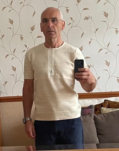 Customer photo review of Textured Waffle Knit Henley T-Shirt