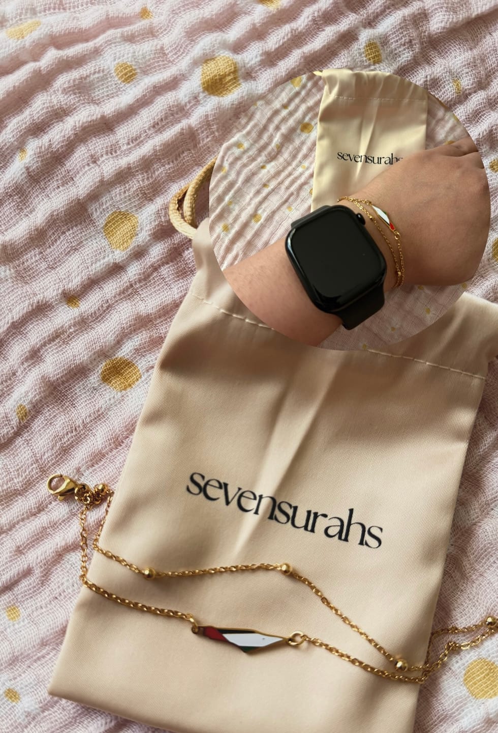 Customer photo review of Palestine Map Bracelet
