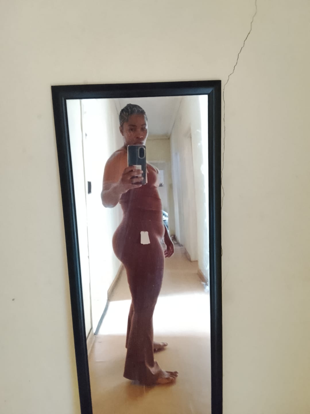 Customer photo review of Flare Leggings & Longline Sports Bra Women's Gym Set