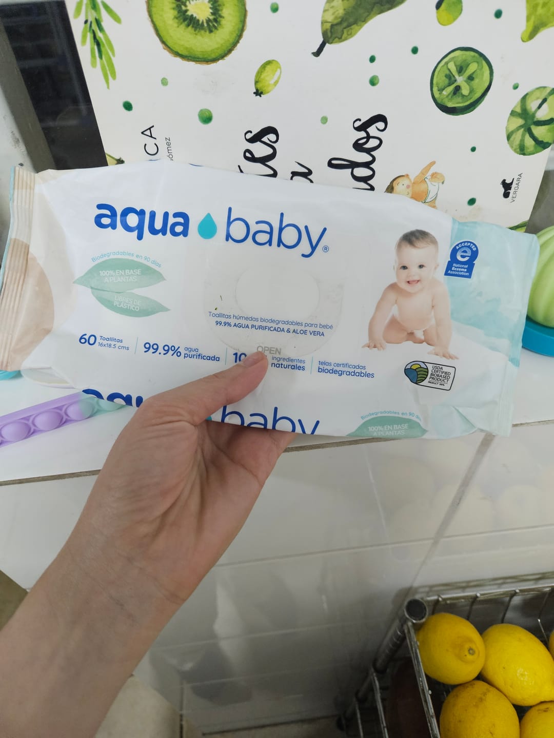 Customer photo review of Aqua Baby Biodegradables 6 Bolsas de 60 Toallitas Húmedas