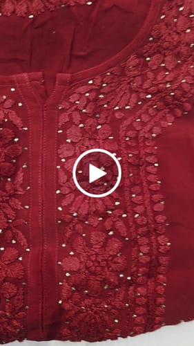 Customer video review of Hoor Maroon Viscose Georgette kurta