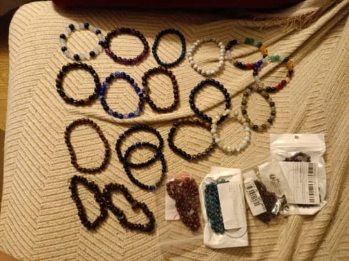 Customer photo review of Evil Eye Black Tourmaline Bead Bracelet