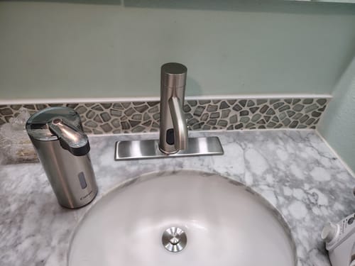 Customer photo review of 10 Inch Sink Hole Cover Deck Plate Brushed Nickel