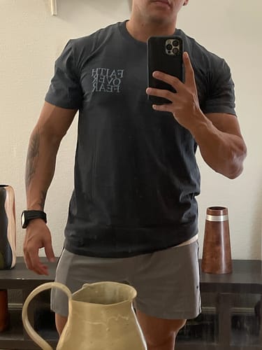 Customer photo review of FAITH OVER FEAR TEE