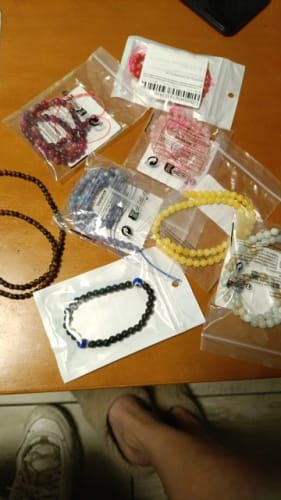 Customer photo review of Evil Eye Black Tourmaline Bead Bracelet