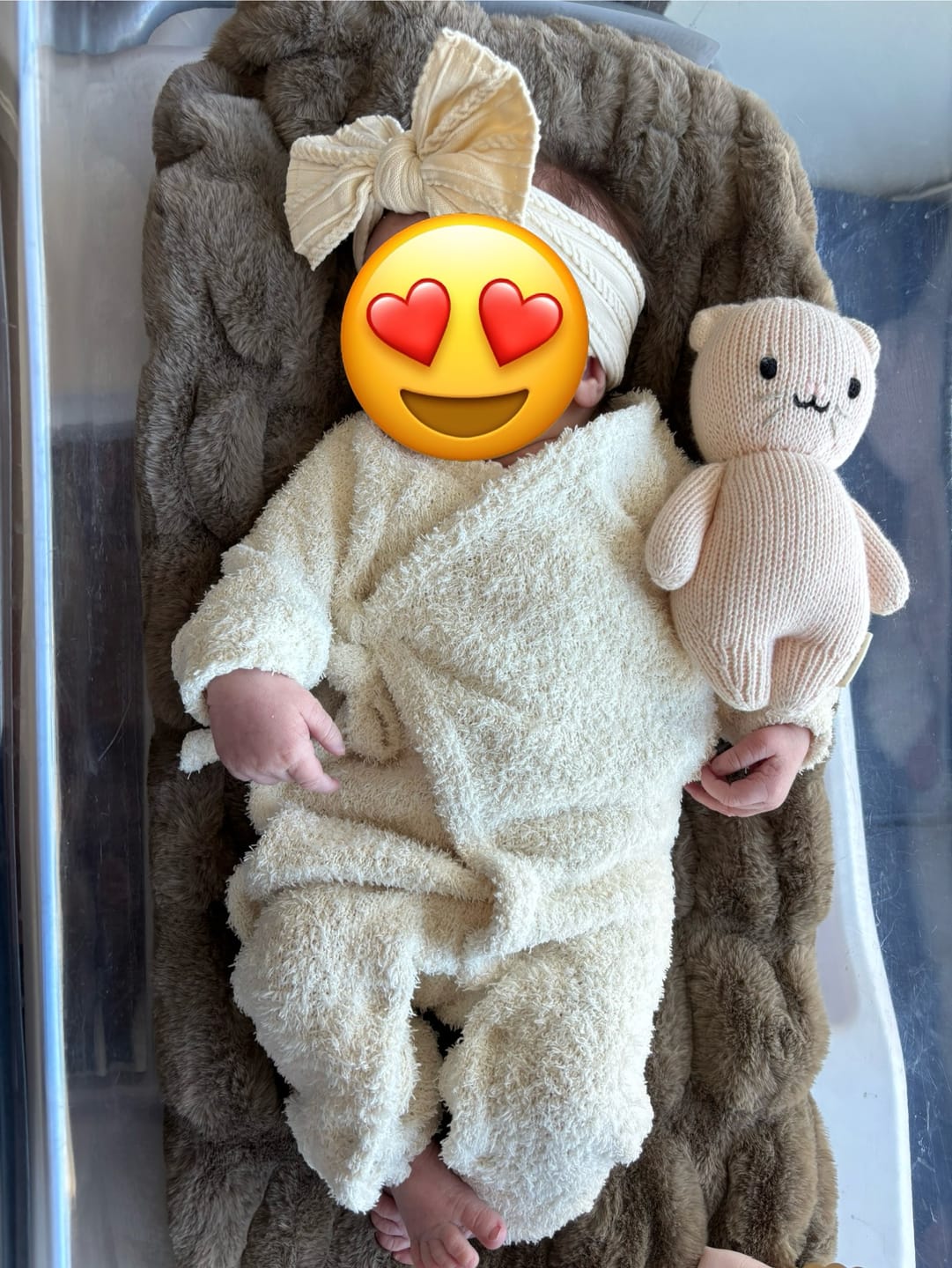 Customer photo review of Luna + Luca Cozy Teddy Kimono Set