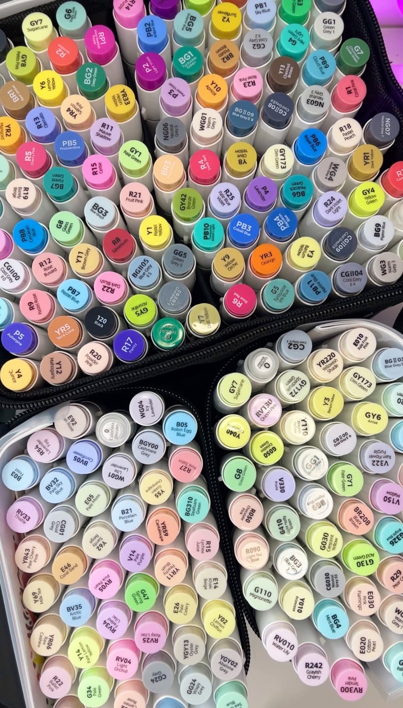 Customer photo review of Ohuhu Honolulu Brush Markers - Small Set