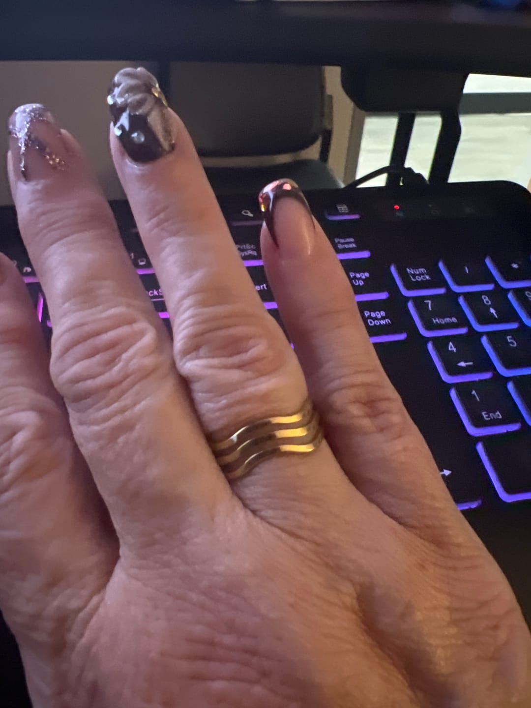 Customer photo review of Wave Trio Ring (Bundle)