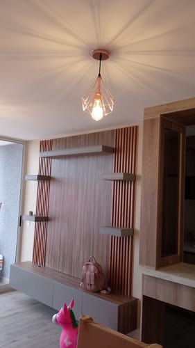 Customer photo review of Lampara Techo Diamante Rose Gold Individual