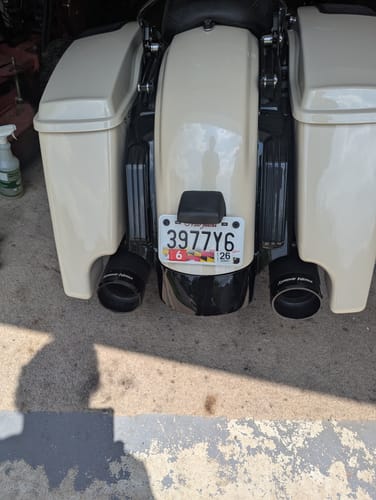 Customer photo review of HR3 Charred Steel & Lightning Silver CVO STYLE Rear Fender Filler Panel FOR Harley Touring 2014-2023