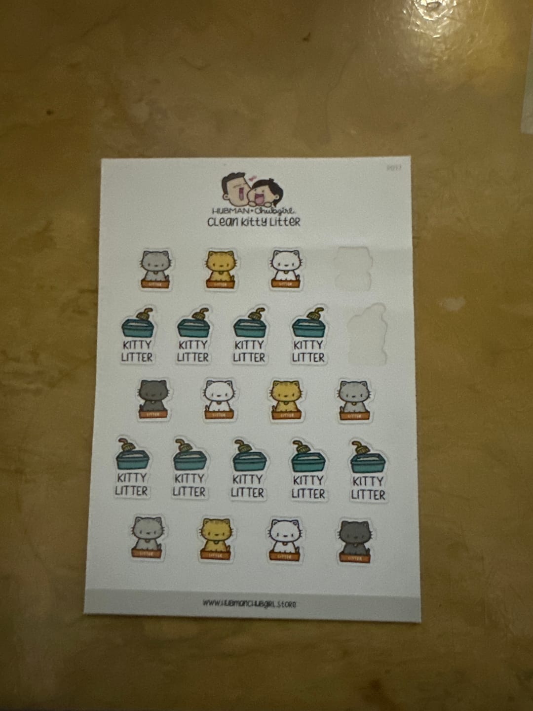Customer photo review of Clean Kitty Litter Planner Stickers