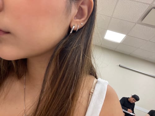 Customer photo review of Arracada Con Zirconias 11 mm