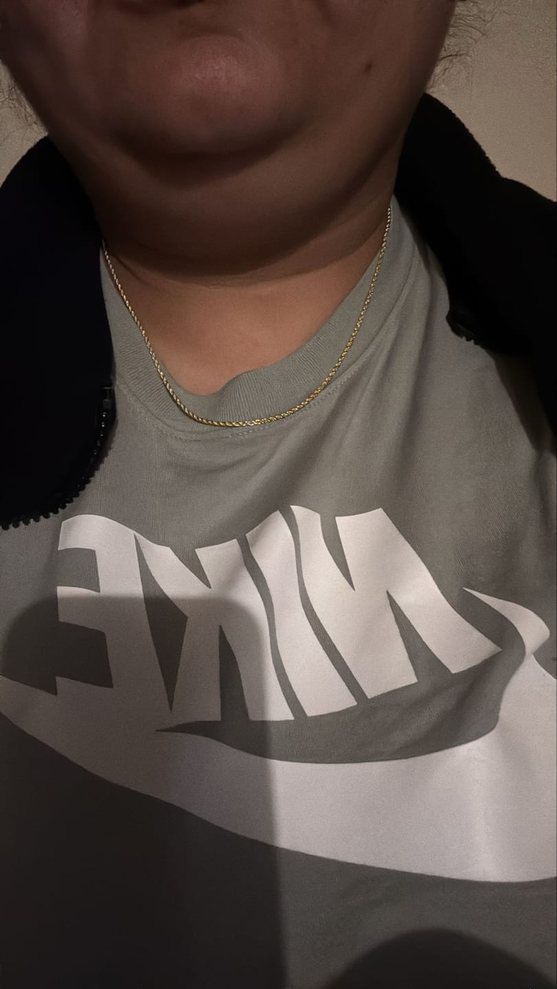Customer photo review of 14K 1.5MM GOLD VERMEIL ROPE CHAIN DC