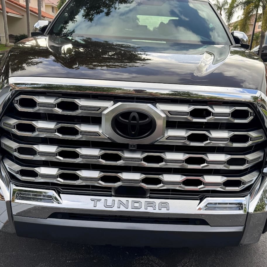 Customer photo review of NEW 2022-2025 Tundra Matte Blackout Overlay Front Grille Emblem