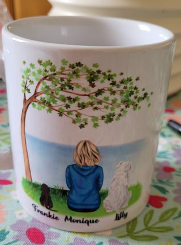 Customer photo review of Girl & Dogs - Life is better with a dog Personalised Mug