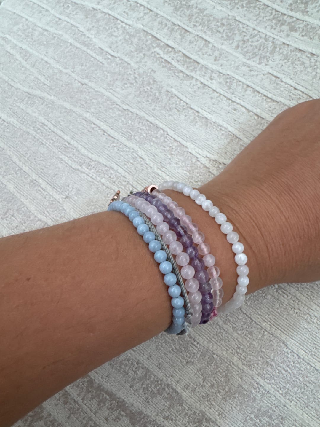 Customer photo review of Rose Quartz Bracelet Mini