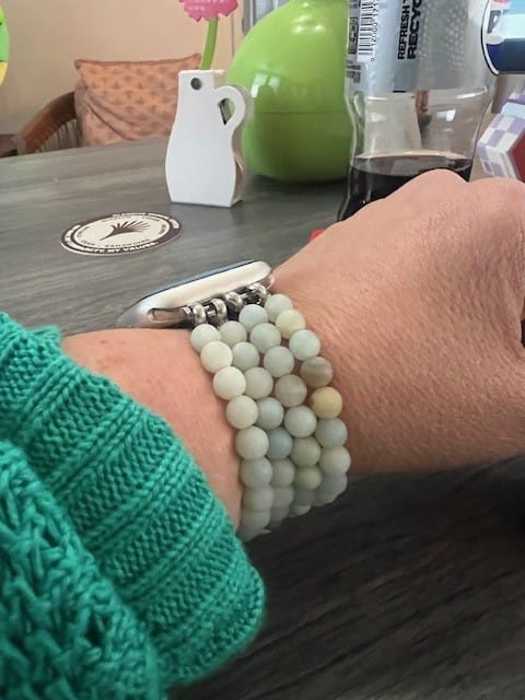 Customer photo review of Amazonite Jasper Stretch Apple Watch Strap