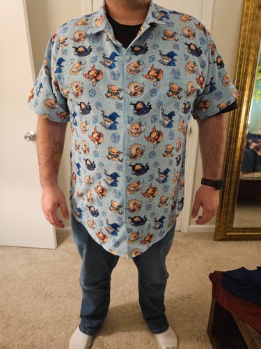 Customer photo review of Clearance Ready-to-Ship DnD Classes Rubber Ducks Button Up Shirt
