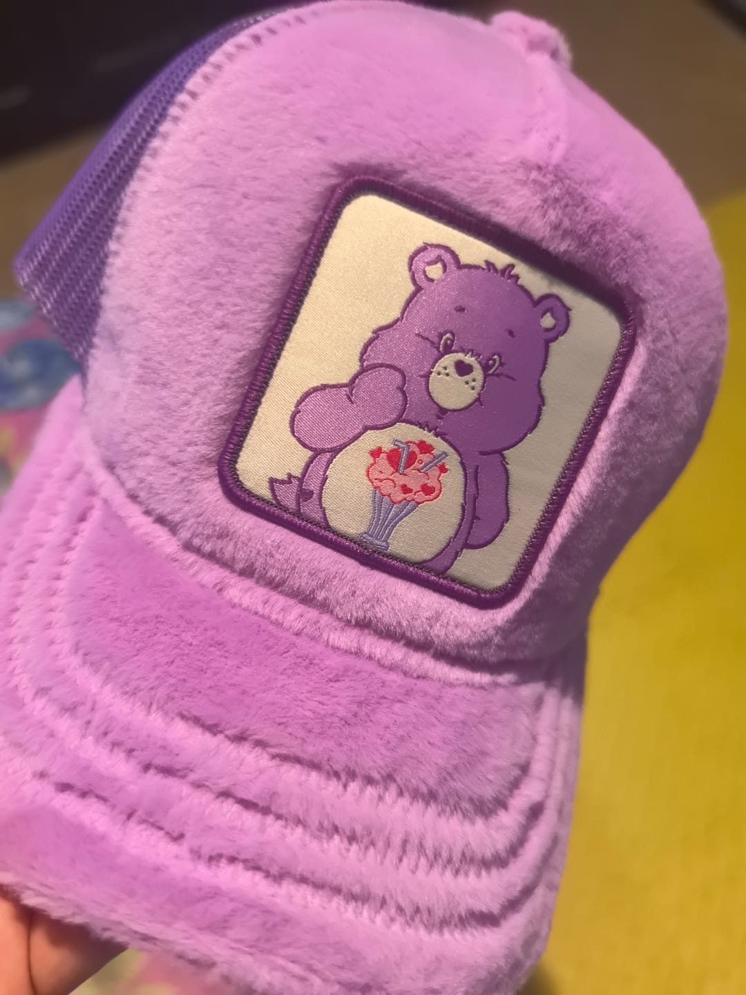 Customer photo review of OVERLORD X Care Bears:  Share Bear Trucker Cap