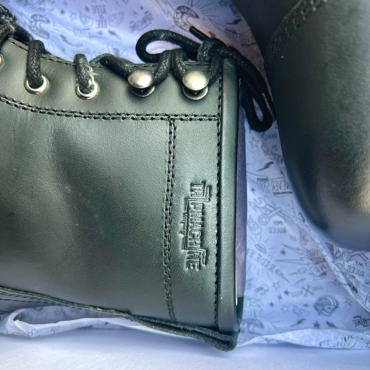 Customer photo review of boots brute black with slip on shoe protector