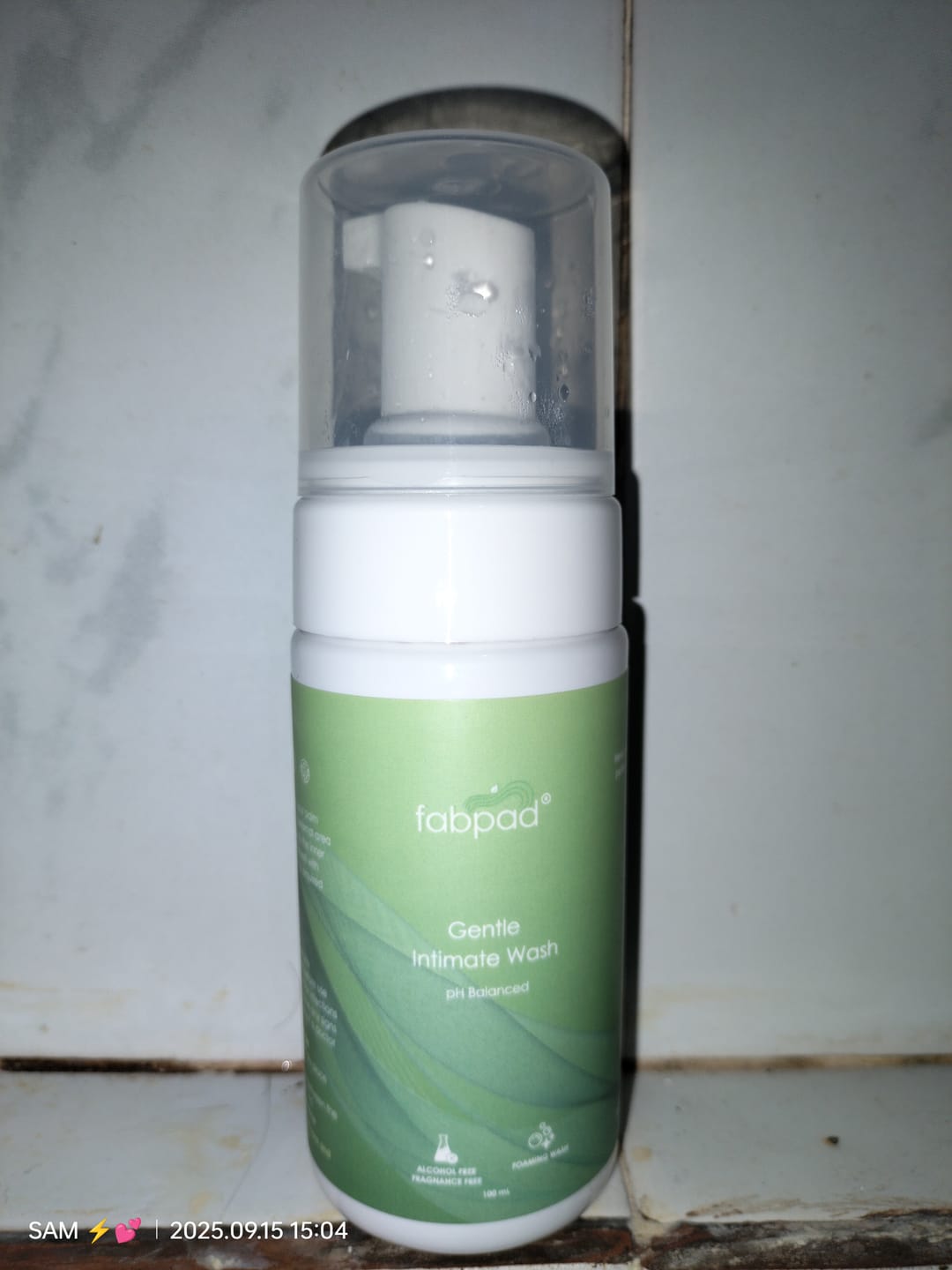Customer photo review of Fabpad Gentle Intimate Wash for Women – pH Balanced, Fragrance-Free, Daily Feminine Hygiene Cleanser (100ml)
