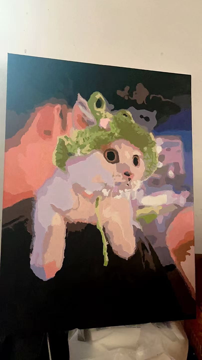 Customer photo review of Custom Pet Portrait – Paint by Numbers
