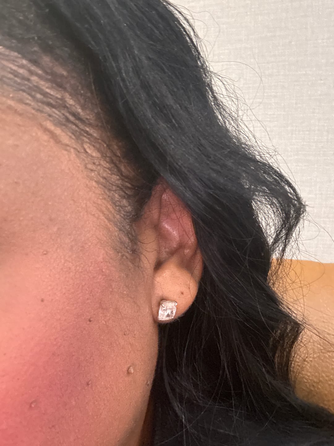 Customer photo review of S925 2.0Ct*2 Classic Cushion Cut Women's Stud Earrings In Sterling Silver For Everyday Wear