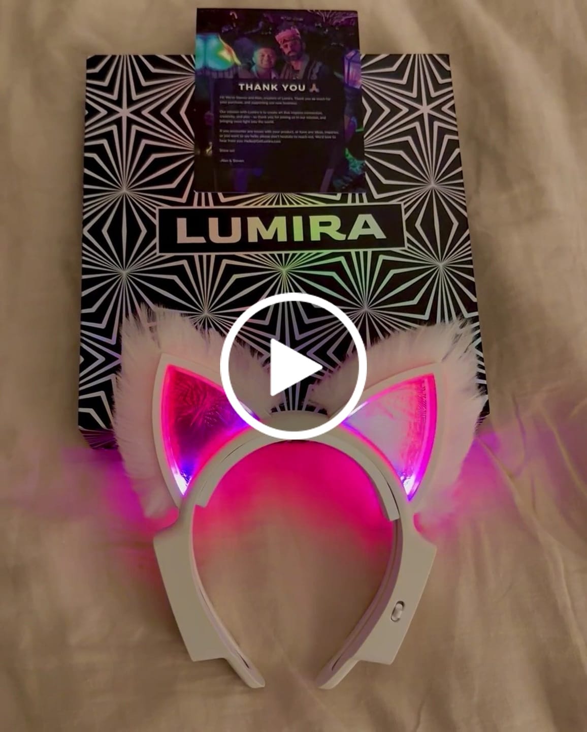 Customer video review of LED Infinity Mirror Cat Ears