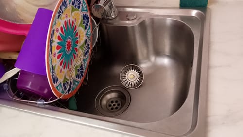 Customer photo review of Lavaplatos Estilo Riñón 50x40 cm