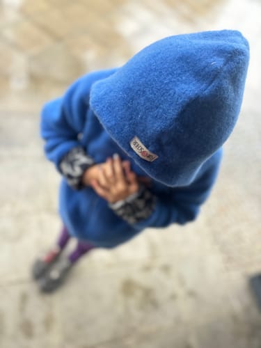 Customer photo review of Wollfleece Kapuzenjacke Blau